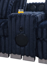 Snuggle Station Blue Reclining 6 or 7-Piece Sectional view 6