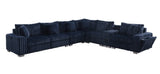 Snuggle Station Blue Reclining 6 or 7-Piece Sectional view 9