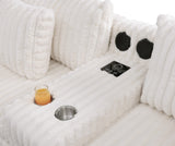 Snuggle Station Cream Reclining 6 or 7-Piece Sectional view 2