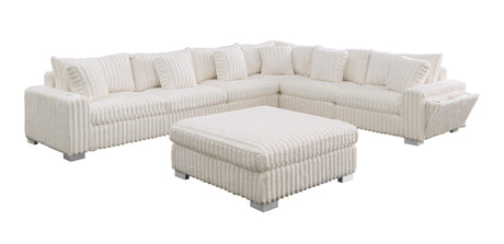 Snuggle Station Cream Reclining 6 or 7-Piece Sectional view 7