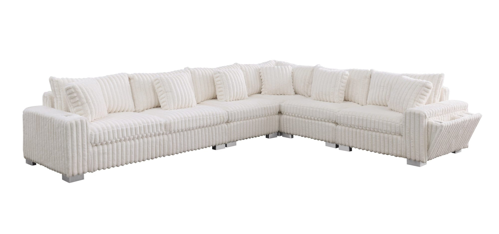 Snuggle Station Cream Reclining 6 or 7-Piece Sectional view 8