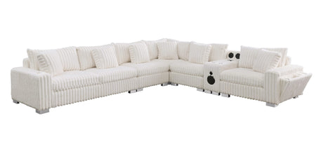 Snuggle Station Cream Reclining 6 or 7-Piece Sectional view 9