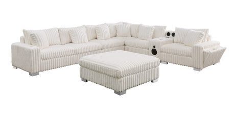 Snuggle Station Cream Reclining 6 or 7-Piece Sectional view 10