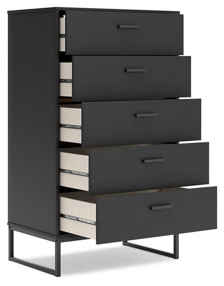 Socalle Black Chest of Drawers - Ella Furniture