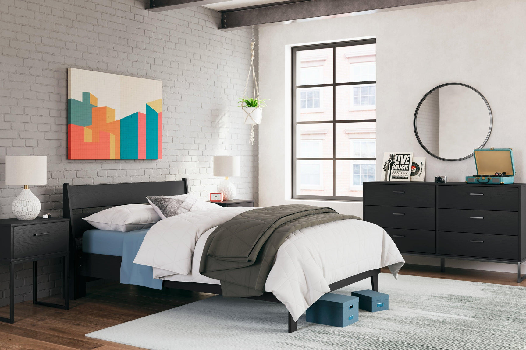 Socalle Black Dresser - Ella Furniture