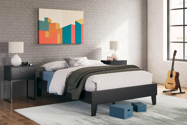 Socalle Black Full Platform Bed - Ella Furniture