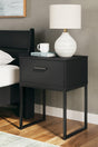 Socalle Black Nightstand - Ella Furniture