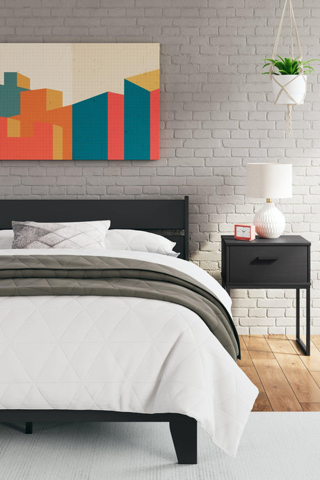 Socalle Black Nightstand - Ella Furniture