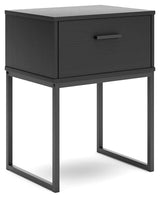 Socalle Black Nightstand - Ella Furniture