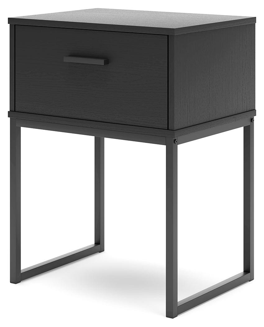 Socalle Black Nightstand - Ella Furniture