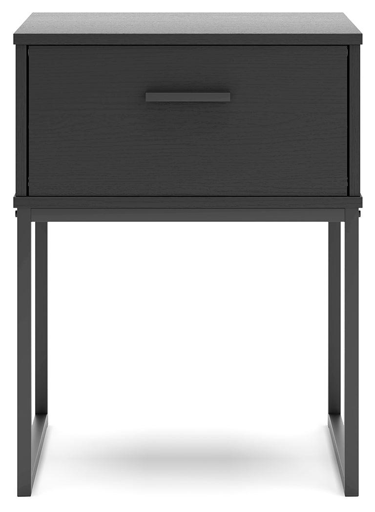 Socalle Black Nightstand - Ella Furniture