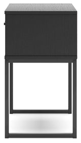 Socalle Black Nightstand - Ella Furniture