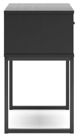 Socalle Black Nightstand - Ella Furniture