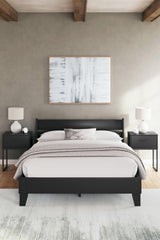 Socalle Black Queen Panel Platform Bed - Ella Furniture