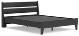 Socalle Black Queen Panel Platform Bed - Ella Furniture