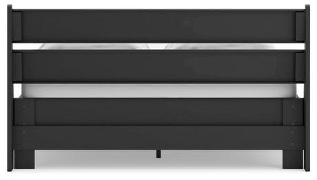 Socalle Black Queen Panel Platform Bed - Ella Furniture