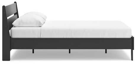 Socalle Black Queen Panel Platform Bed - Ella Furniture