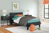 Socalle Black Twin Panel Platform Bed - Ella Furniture