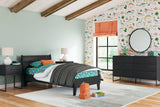 Socalle Black Twin Panel Platform Bed - Ella Furniture
