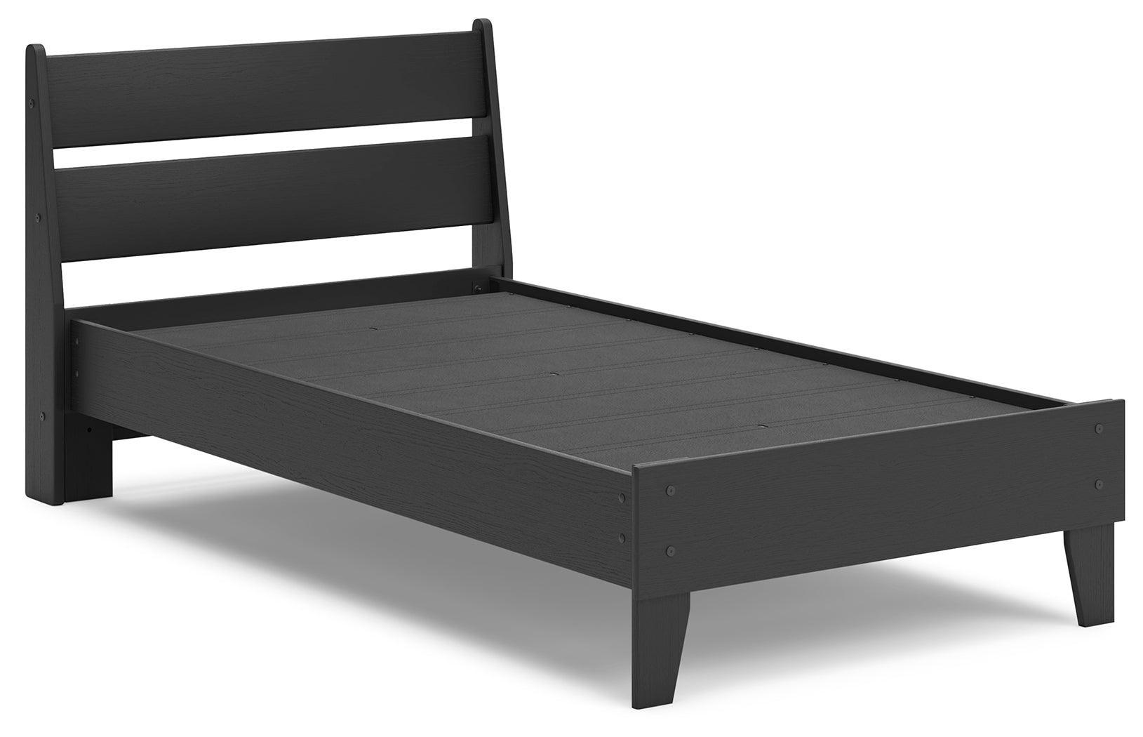 Socalle Black Twin Panel Platform Bed - Ella Furniture
