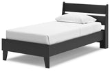Socalle Black Twin Panel Platform Bed - Ella Furniture