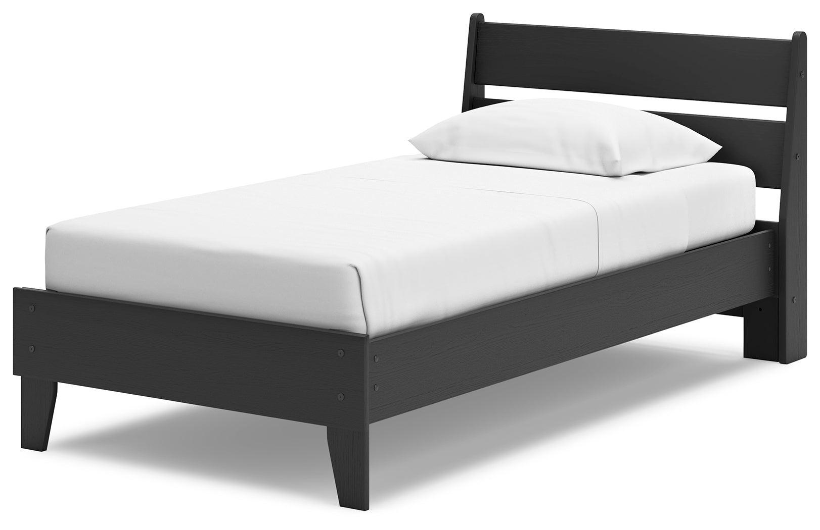 Socalle Black Twin Panel Platform Bed - Ella Furniture