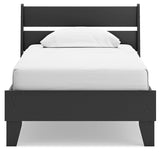 Socalle Black Twin Panel Platform Bed - Ella Furniture