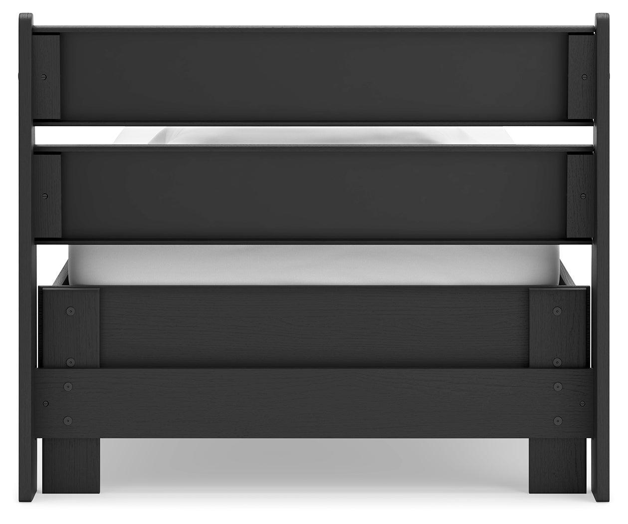 Socalle Black Twin Panel Platform Bed - Ella Furniture