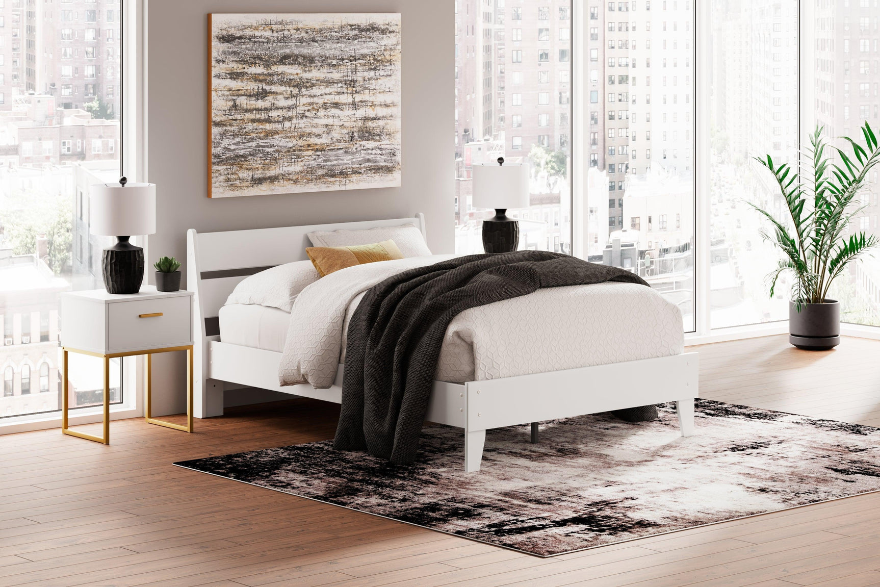 Socalle Two-tone Full Panel Platform Bed - Ella Furniture