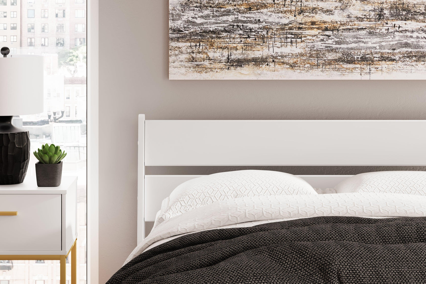 Socalle Two-tone Full Panel Platform Bed - Ella Furniture