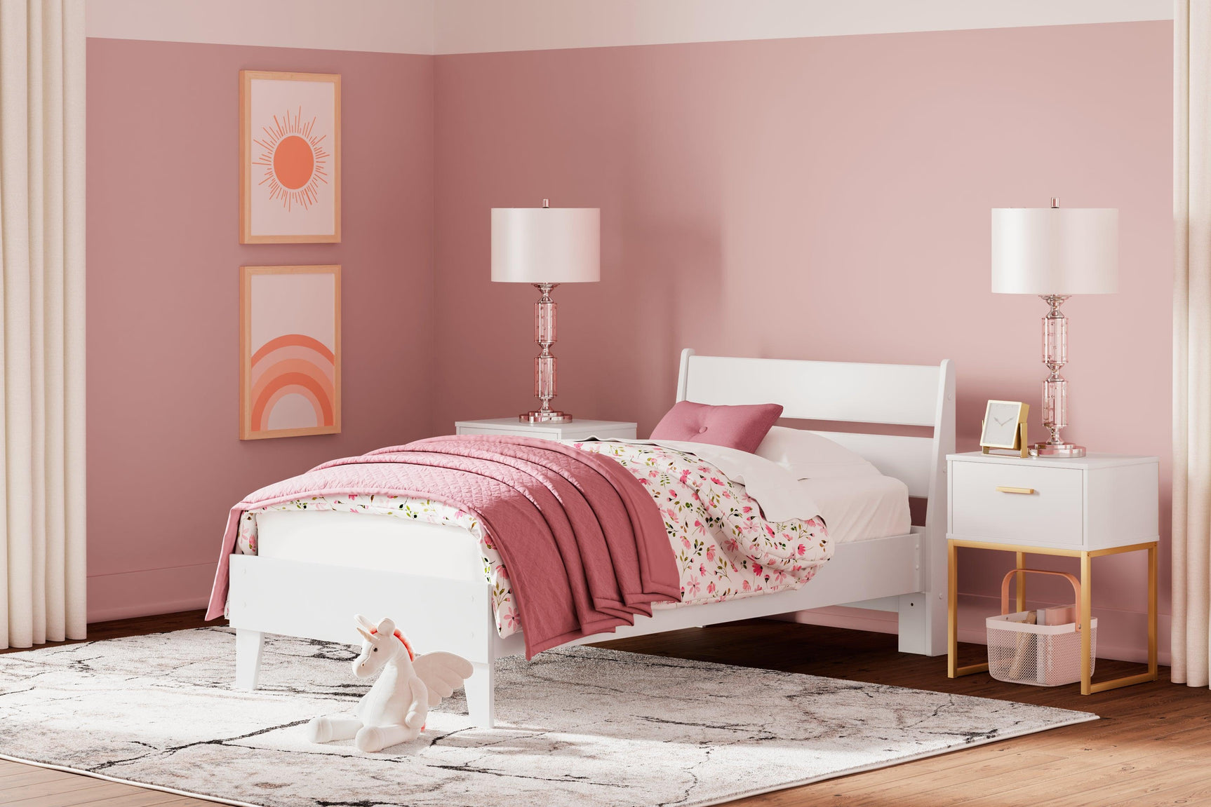 Socalle Two-tone Twin Panel Platform Bed - Ella Furniture