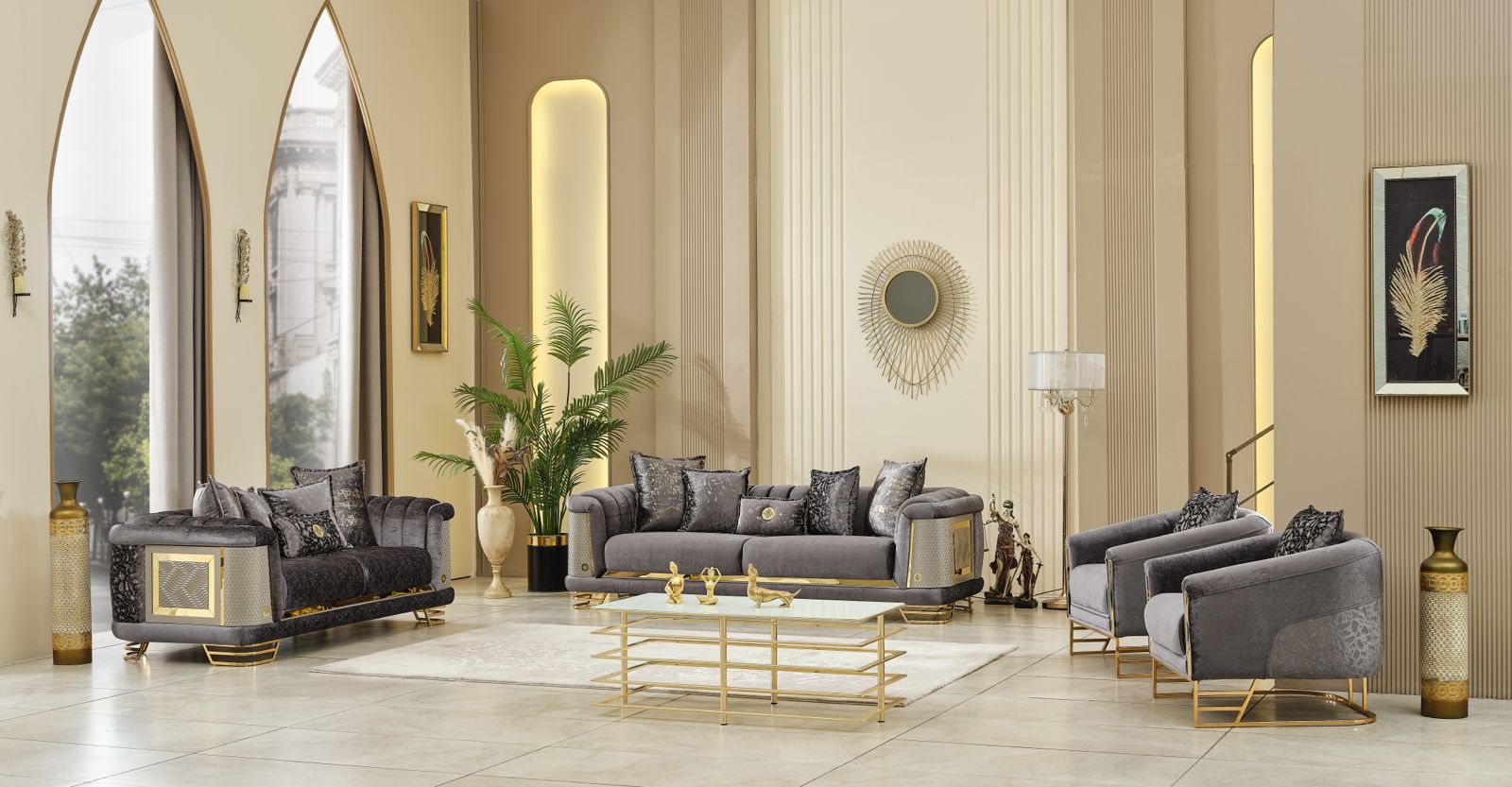 Romance Gray Living Room Set