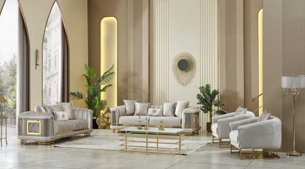 Romance Light Gray Living Room Set