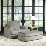 Soletren Ash Chair And Ottoman - Ella Furniture