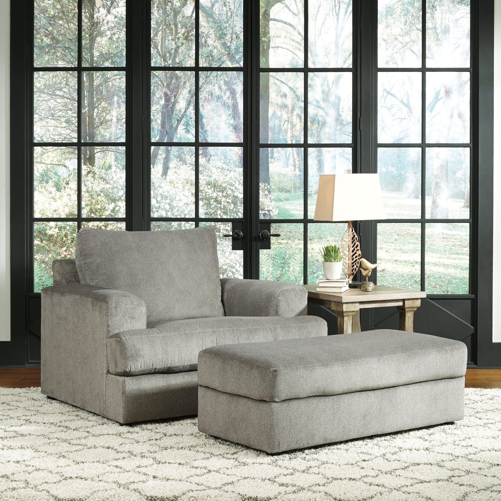 Soletren Ash Chair And Ottoman - Ella Furniture
