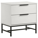 Sonora 2-drawer Nightstand Bedside Table White 224862 - Ella Furniture