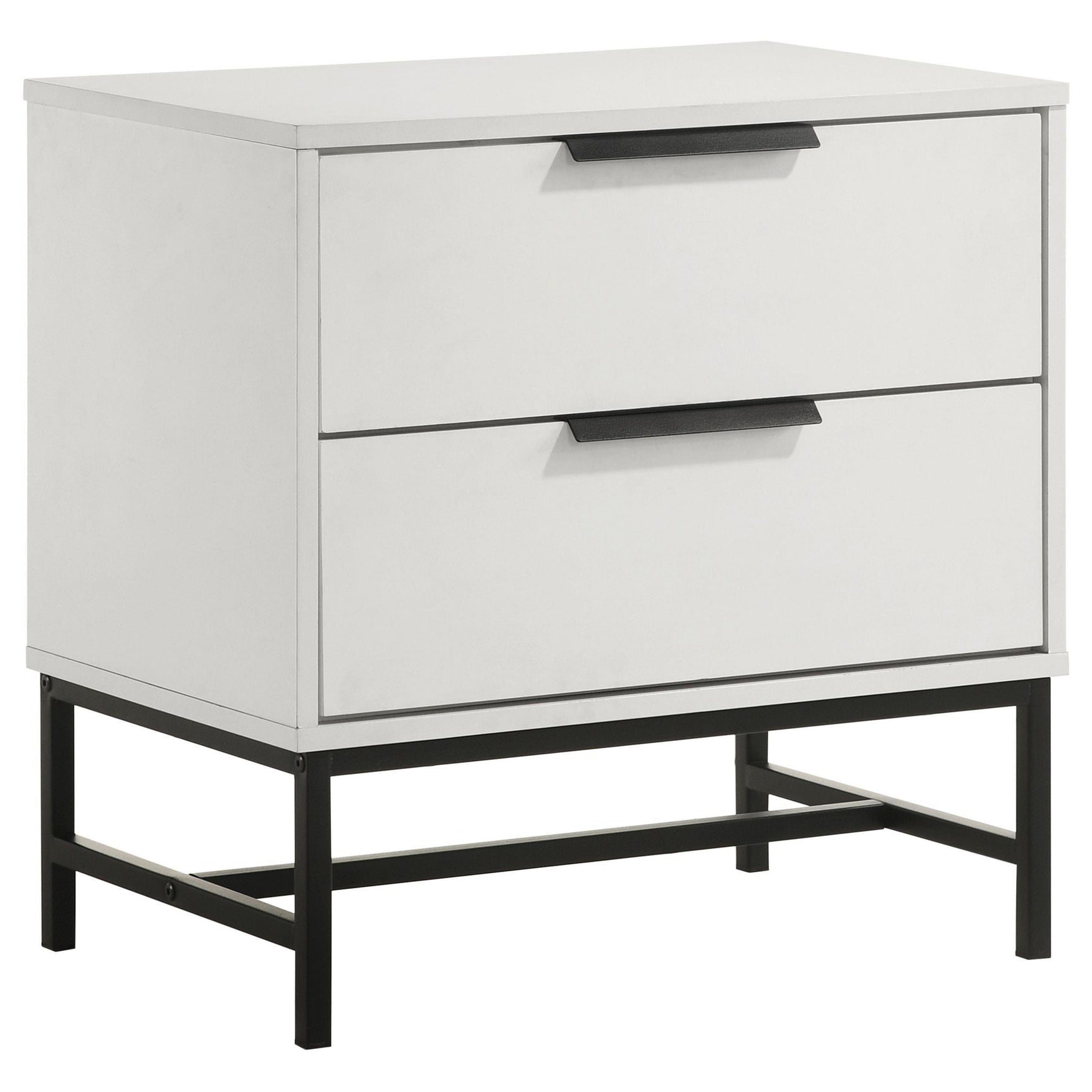 Sonora 2-drawer Nightstand Bedside Table White 224862 - Ella Furniture