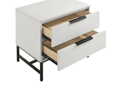 Sonora 2-drawer Nightstand Bedside Table White 224862 - Ella Furniture