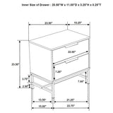 Sonora 2-drawer Nightstand Bedside Table White 224862 - Ella Furniture