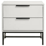 Sonora 2-drawer Nightstand Bedside Table White 224862 - Ella Furniture