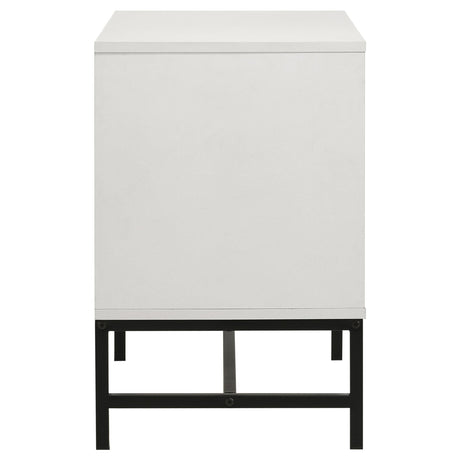 Sonora 2-drawer Nightstand Bedside Table White 224862 - Ella Furniture