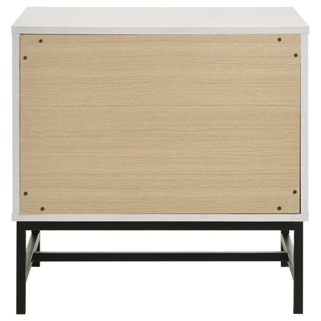 Sonora 2-drawer Nightstand Bedside Table White 224862 - Ella Furniture