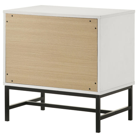 Sonora 2-drawer Nightstand Bedside Table White 224862 - Ella Furniture