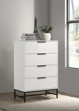 Sonora 4-drawer Bedroom Chest White 224865 - Ella Furniture