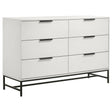 Sonora 6-drawer Bedroom Dresser White 224863 - Ella Furniture