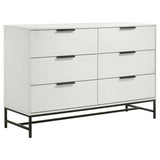 Sonora 6-drawer Bedroom Dresser White 224863 - Ella Furniture