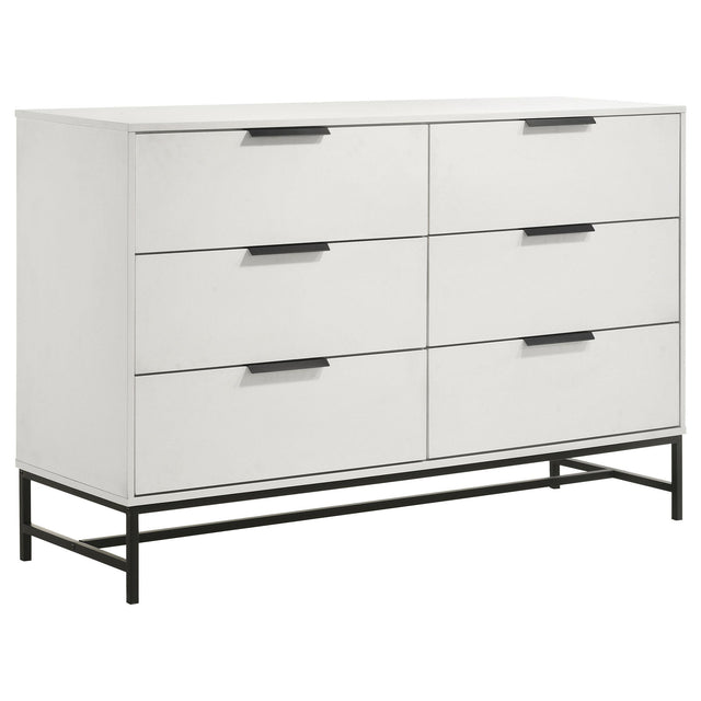 Sonora 6-drawer Bedroom Dresser White 224863 - Ella Furniture