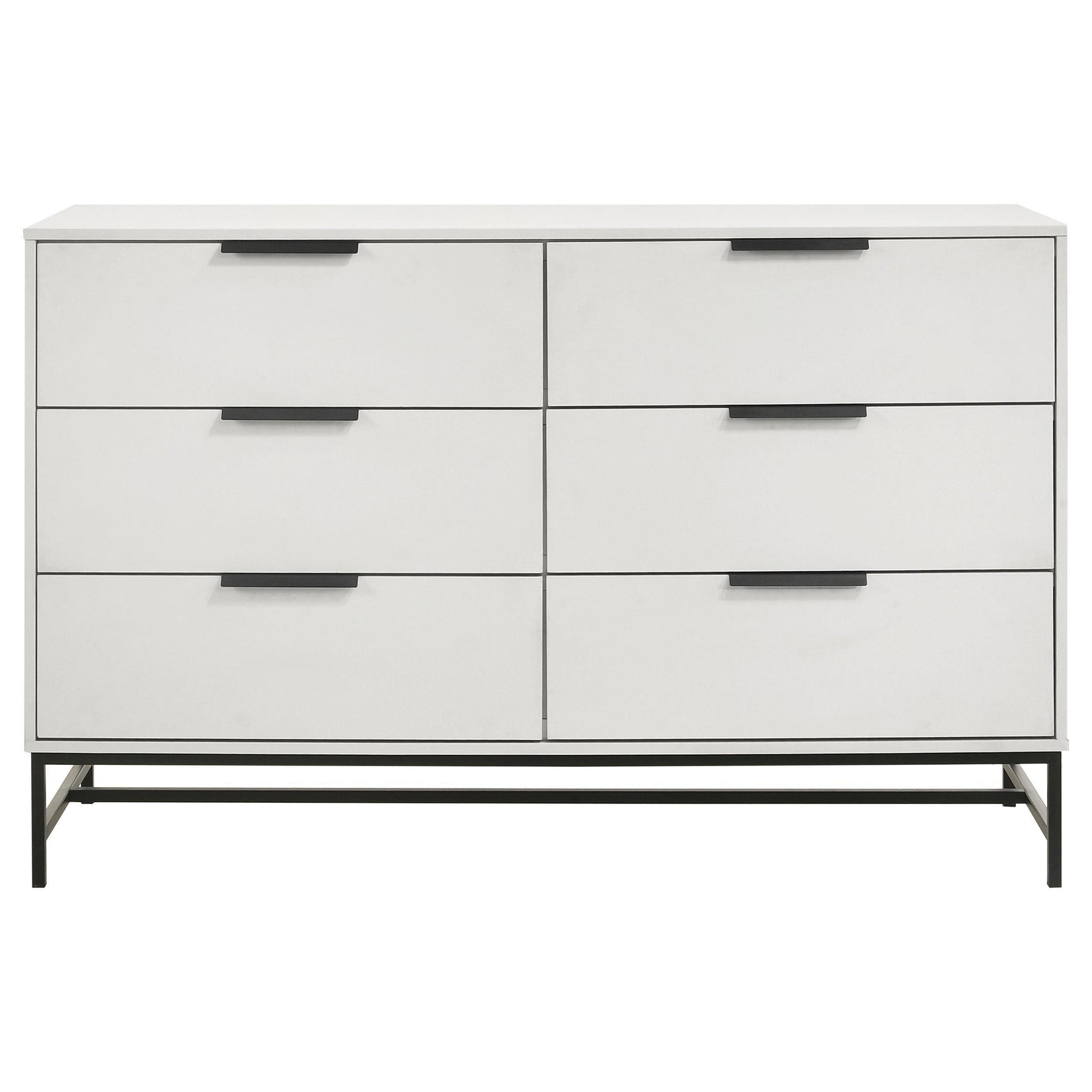 Sonora 6-drawer Bedroom Dresser White 224863 - Ella Furniture