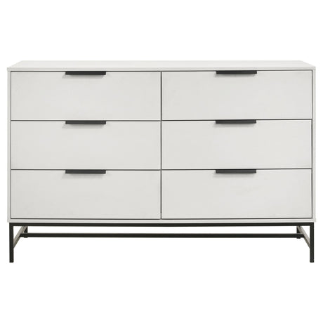 Sonora 6-drawer Bedroom Dresser White 224863 - Ella Furniture