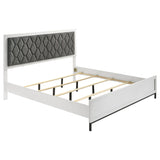 Sonora Eastern King Upholstered Panel Bed White 224861KE - Ella Furniture
